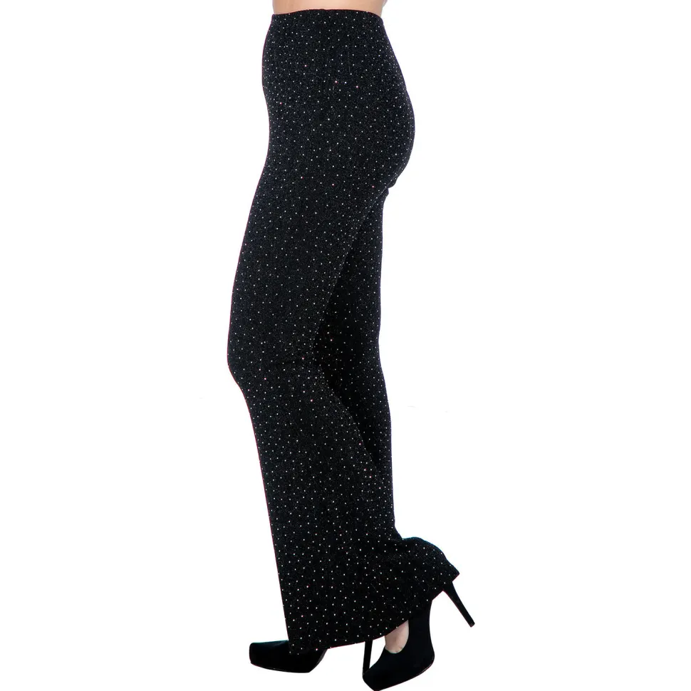 NEU Damen-Kostüm Glitzer-Schlaghose mit Strasssteinen, schwarz, Gr. 34-36