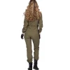 NEU Damen-Kostüm Jet-Pilotin, Overall, olivgrün, Gr. 34