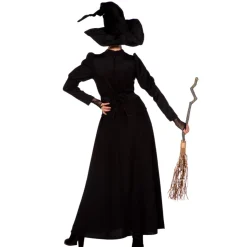 NEU Damen-Kostüm klassisches schwarzes Hexenkleid, Gr. 36