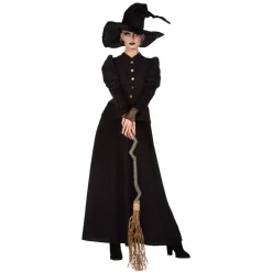 NEU Damen-Kostüm klassisches schwarzes Hexenkleid, Gr. 36
