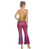NEU Damen-Kostüm Leoparden-Hose, mit Glitzer, lila-pink, Gr. 34-36