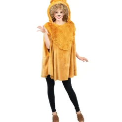 NEU Damen-Kostüm Plüsch-Cape Löwe, mit Pelz-Kapuze und Schwanz, Einheitsgröße