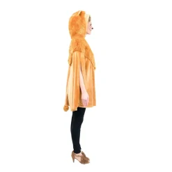 NEU Damen-Kostüm Plüsch-Cape Löwe, mit Pelz-Kapuze und Schwanz, Einheitsgröße