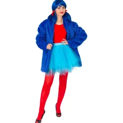 NEU Damen-Kostüm Plüsch-Jacke, Blau, Größe S-M