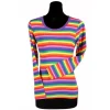 NEU Damen-Kostüm Ringelshirt langarm, regenbogenfarben, bunt, Größe: XS