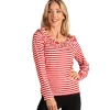 NEU Damen-Kostüm Ringelshirt langarm mit Rüschenkragen, rot-weiß, Gr. XS