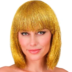 NEU Damen-Perücke Glitzer-Bob, gold