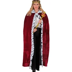 NEU Damen- und Herren Kostümumhang König / Königin, 140cm, bordeaux