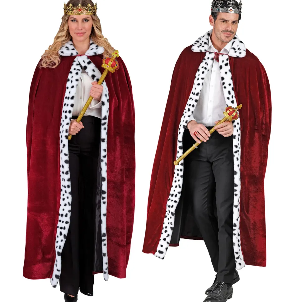 NEU Damen- und Herren Kostümumhang König / Königin, 140cm, bordeaux