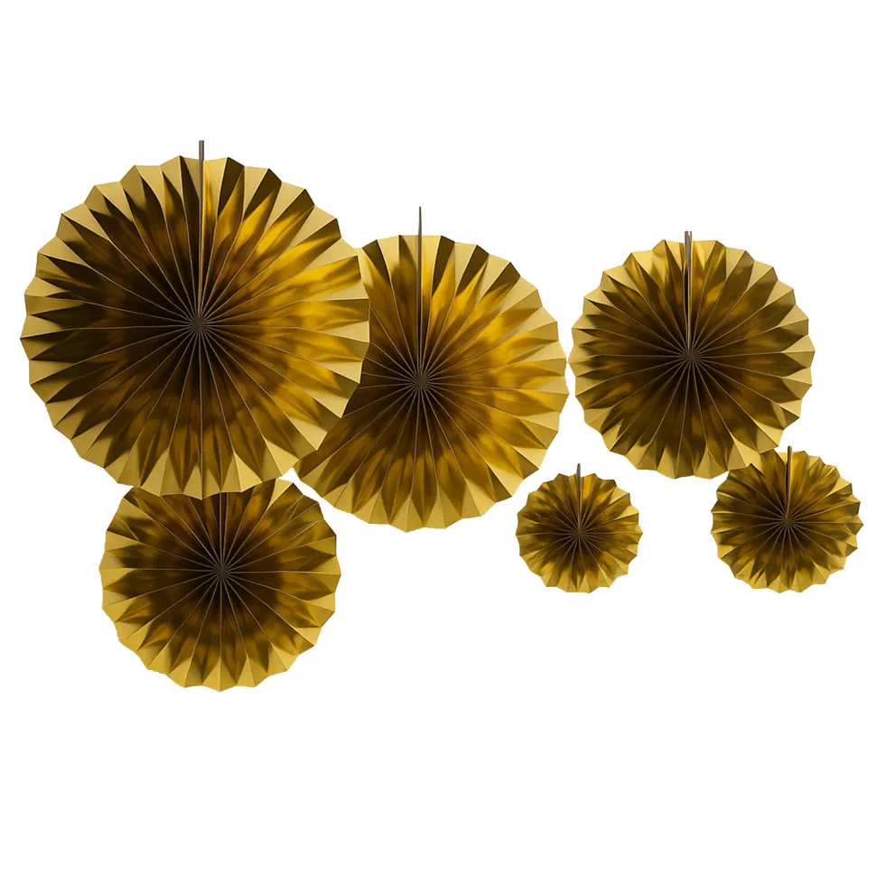 NEU Deko-Fächer-Set Gold, mit 6 Stück, verschiedene Größen