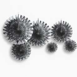 NEU Deko-Fächer-Set Silber, mit 6 Stück, verschiedene Größen