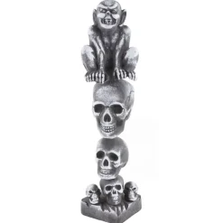 NEU Deko-Säule Reality mit Schädeln und Gargoyle, aus Styropor, 73 cm