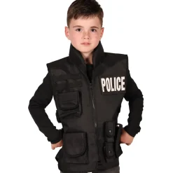 NEU Einsatz-Weste für Kinder mit Patches für SWAT, Polizei und FBI, Einheitsgröße
