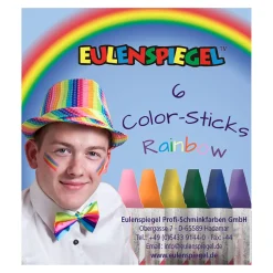 NEU Eulenspiegel 6 Schminkstifte Regenbogen, 6 x 2,5 g