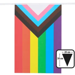 NEU Fahnenkette Progress Pride, mit 30x20cm Fähnchen, 6m