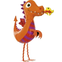 NEU Folienballon Airwalker Süßer Drache, orange, 87x95cm