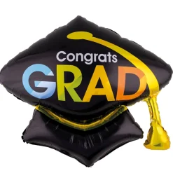 NEU Folienballon Akademiker-Hut, Congrats Grad, ca. 70cm