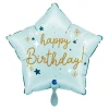 NEU Folienballon Baby-Blue Happy Birthday, blau, 42x40cm