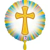 NEU Folienballon Buntes christliches Kreuz, 35cm
