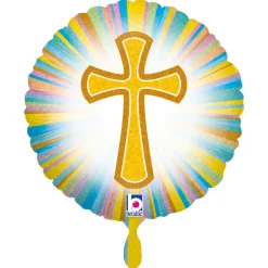 NEU Folienballon Buntes christliches Kreuz, 35cm