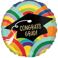 NEU Folienballon Congrats Grad Rainbow, ca. 43cm