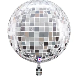 NEU Folienballon Diskokugel, silber, 38cm