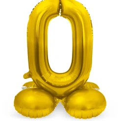 NEU Folienballon Große Zahl 0, mit Standfuß, Gold, ca. 72cm, Zahlenballon