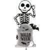 NEU Folienballon Halloween Special Delivery Skelett, 85x169cm