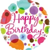 NEU Folienballon Happy Birthday Polka Dots, ca. 43 cm