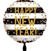NEU Folienballon Happy New Year Konfetti, schwarz-weiß, 35cm