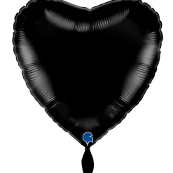 NEU Folienballon Herzballon, ca. 43cm, unifarben, schwarz
