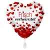NEU Folienballon Herzen - Frisch Verheiratet - ca. 45cm Durchmesser