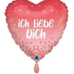 NEU Folienballon Herz Ich Liebe Dich, rosa, 36x36cm