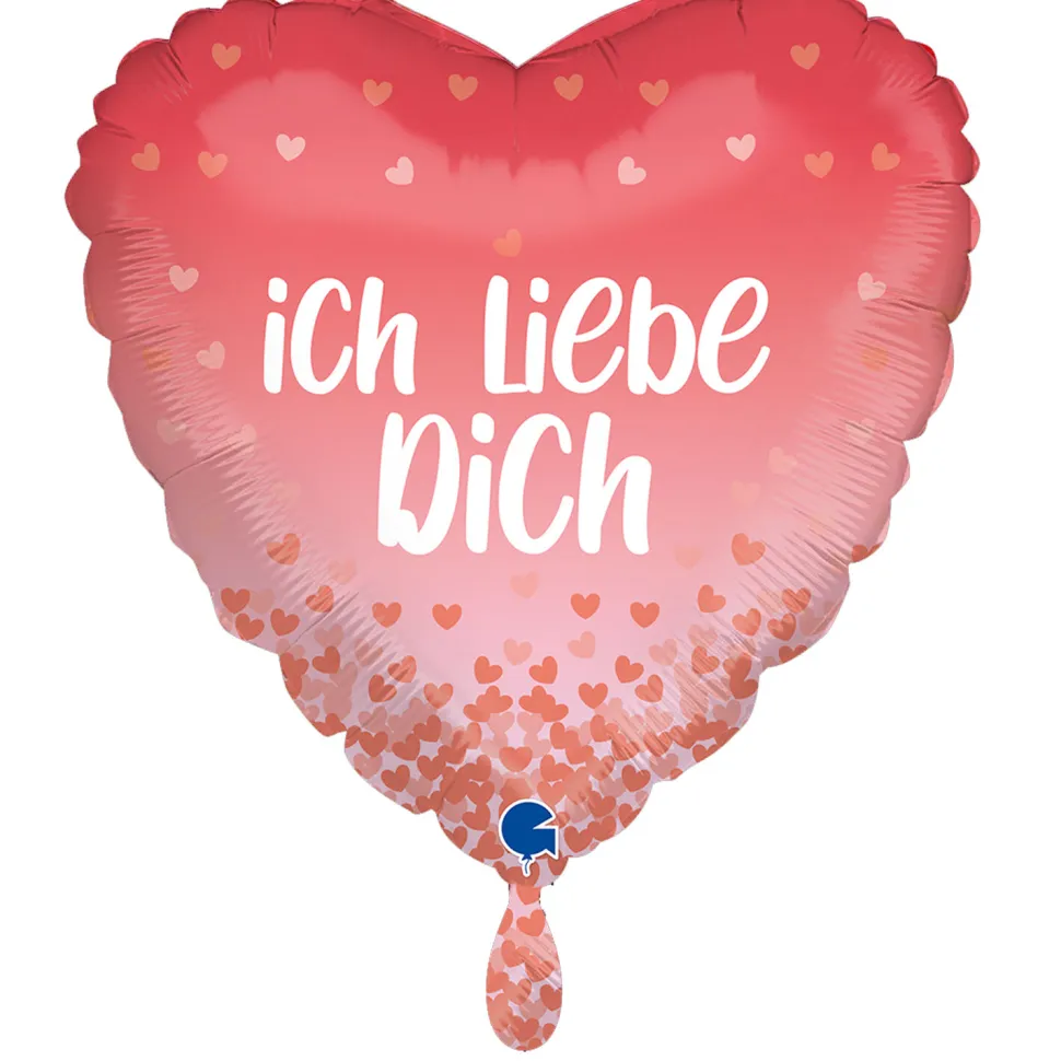 NEU Folienballon Herz Ich Liebe Dich, rosa, 36x36cm