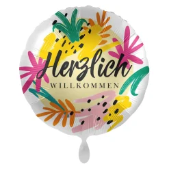 NEU Folienballon - Herzlich Willkommen - ca. 45cm Durchmesser