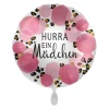 NEU Folienballon - Hurra ein Mädchen - ca. 45cm Durchmesser