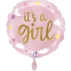 NEU Folienballon It's a Girl Sterne und Wolken, rosa, 35cm