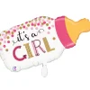 NEU Folienballon Konfetti Baby-Flasche, rosa, 74x35cm