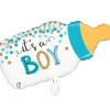 NEU Folienballon Konfetti Baby-Flasche, blau, 74x35cm