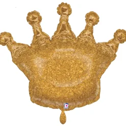 NEU Folienballon Krone Glitter-Gold, 75x58cm
