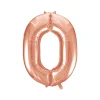 NEU Folienballon Medium Zahl 0, rosé-gold, ca. 66cm hoch