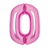 NEU Folienballon Medium Zahl 0, pink, ca. 66cm hoch