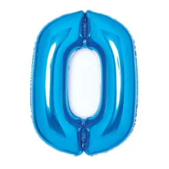 NEU Folienballon Medium Zahl 0, blau, ca. 66cm hoch
