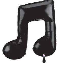 NEU Folienballon Musik-Note, schwarz, 66x68cm