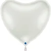 NEU Folienballon Riesen-Herzballon XXL, ca. 75x70cm, unifarben, weiß