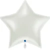 NEU Folienballon Riesen-Sternballon XXL, ca. 86x81cm, unifarben, weiß