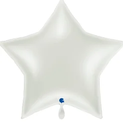 NEU Folienballon Riesen-Sternballon XXL, ca. 86x81cm, unifarben, weiß