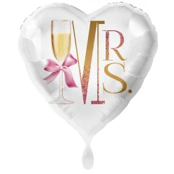 NEU Folienballon Sektglas - Mrs. - ca. 45cm Durchmesser