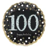 NEU Folienballon Sparkling Birthday 100th, schwarz, ca. 45cm
