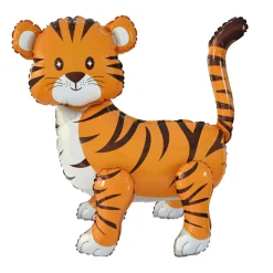 NEU Folienballon Tiger, ca. 58x56cm, orange-braun
